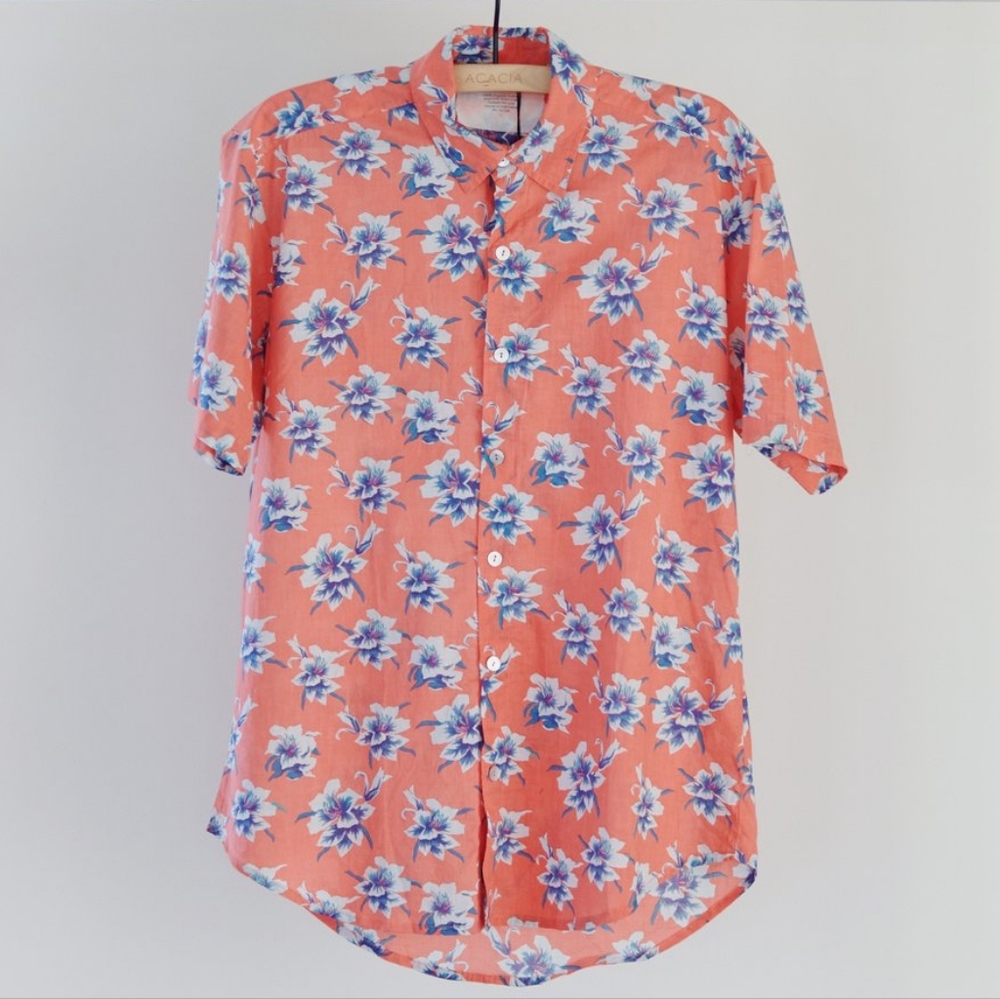 New Acacia Swimwear Men's Aloha Shirt Vintage Aloha Hawaii XL Button Down Men - Picture 10 of 16
